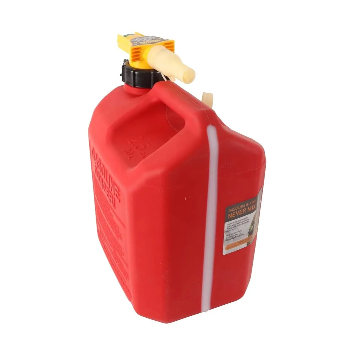 No-Spill Premium Petrol Fuel Jerry Can with Spill-Proof Nozzle - 10L