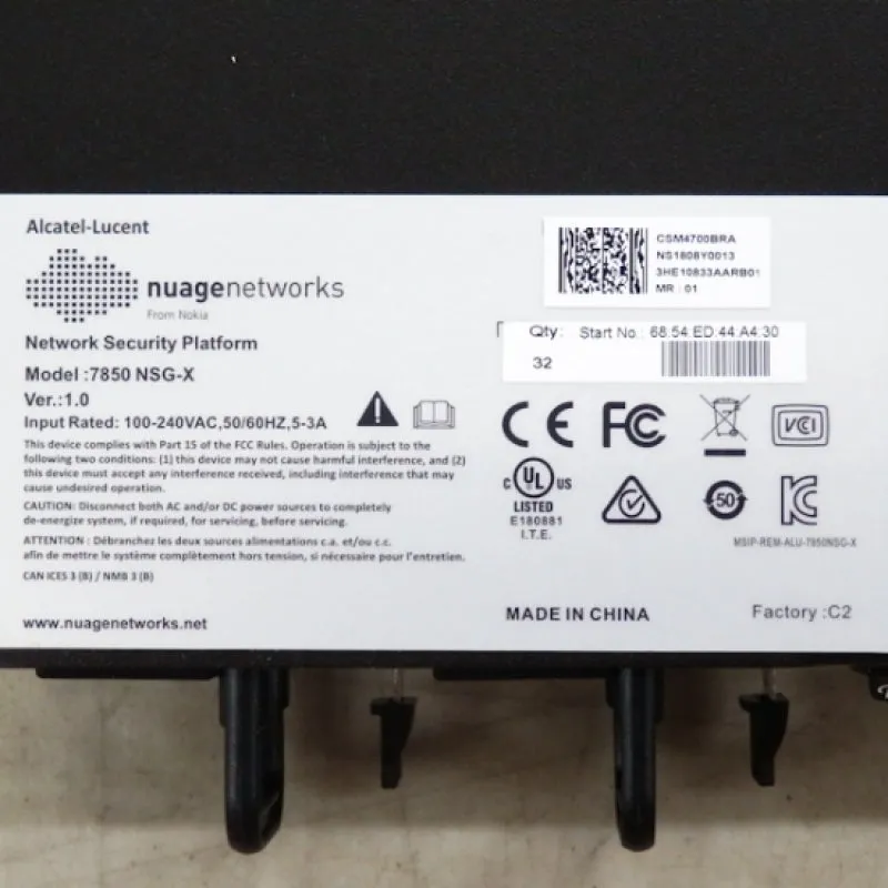 Nuage 7850 NSG-X 2SFP  4F 4T AC 3HE10833AA Networks Services Gateway-X