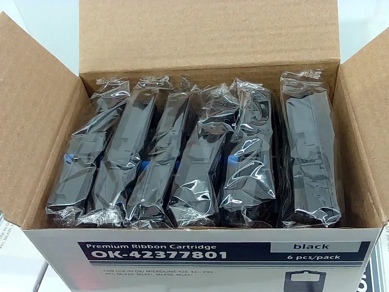 Okidata Black Ribbon Cartridge 6 Pack