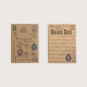 Packmate A4 Copier Combo (1 Silvercote   1 Gold) Made From 100% Recycled Paper