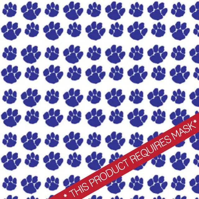 Patterned Heat Transfer Vinyl - Blue Paw Prints