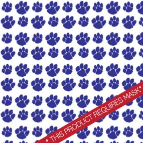 Patterned Heat Transfer Vinyl - Blue Paw Prints