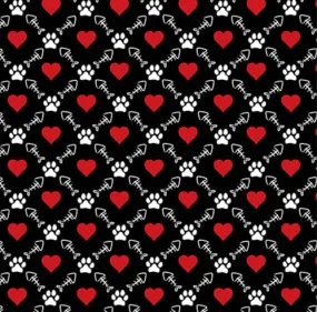 Patterned Heat Transfer Vinyl - Cat Paws & Hearts