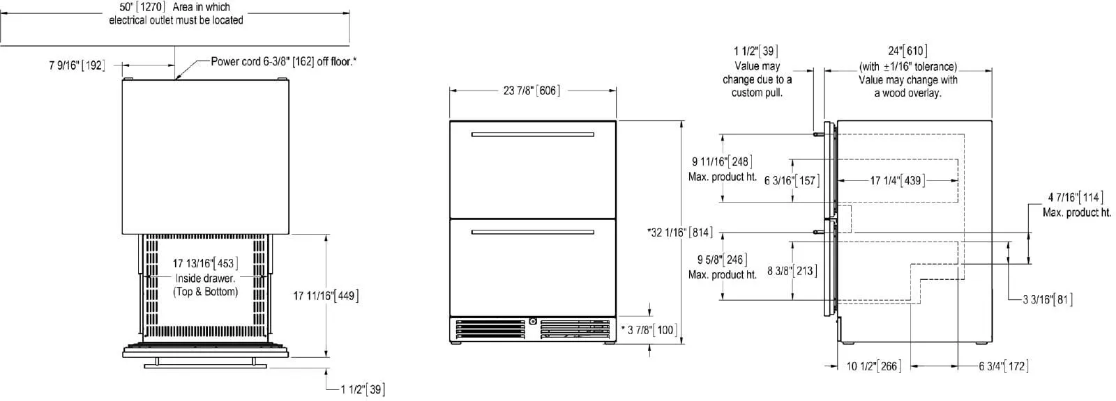 Perlick 24 inch ADA Compliant Series Compact Freezer HA24FB-4-5