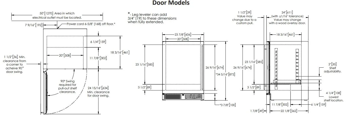 Perlick 24 inch C Series Compact Refrigerator HC24RB-4-3