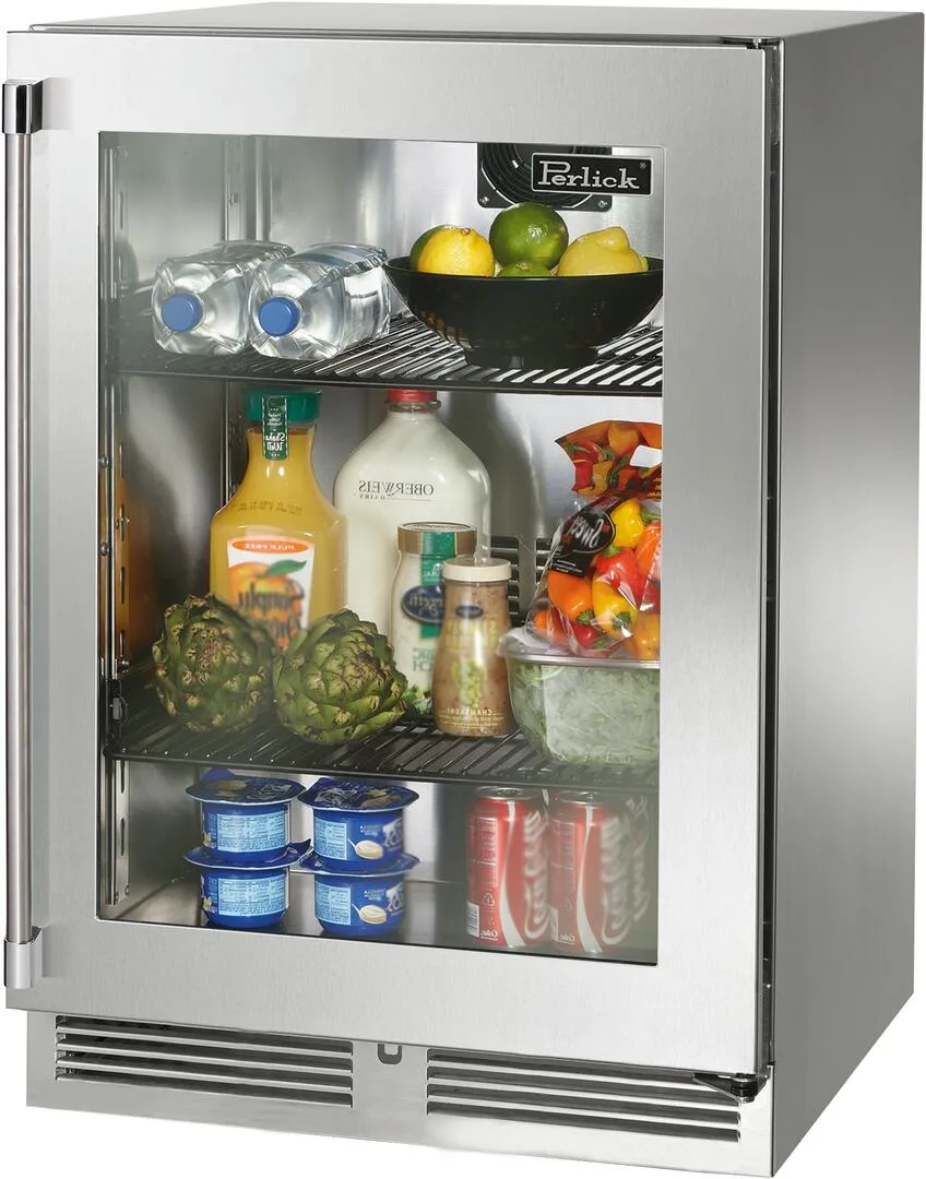 Perlick 24 inch Outdoor Built-In Compact Refrigerator HP24RM-4-3