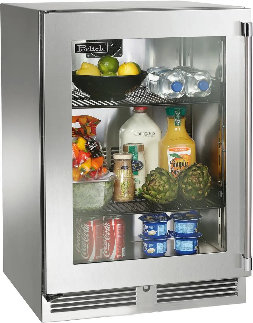 Perlick 24 inch Outdoor Built-In Compact Refrigerator HP24RM-4-3