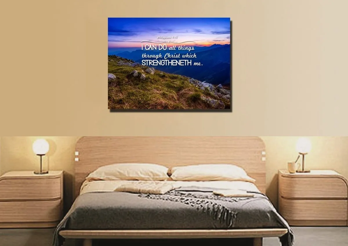 Philippians 413 Kjv #3 Bible Verse Canvas Wall Art - Christian Canvas Wall Art