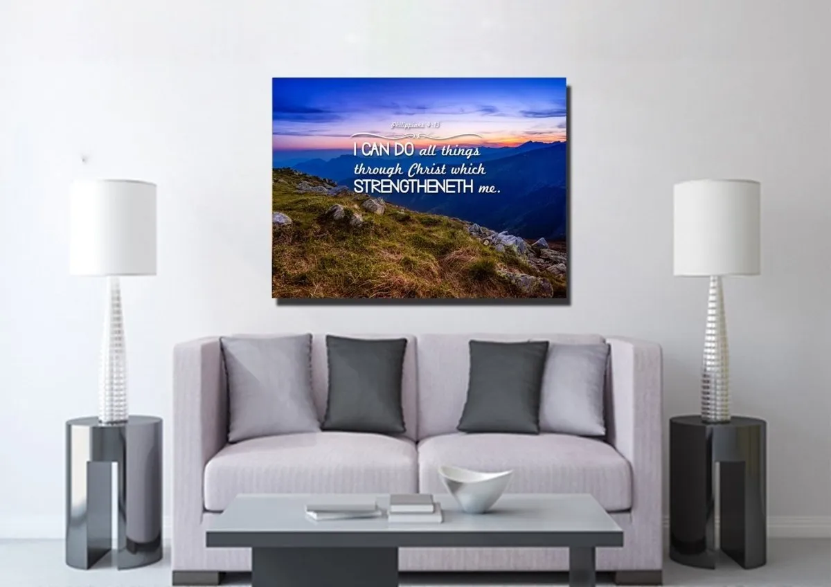 Philippians 413 Kjv #3 Bible Verse Canvas Wall Art - Christian Canvas Wall Art