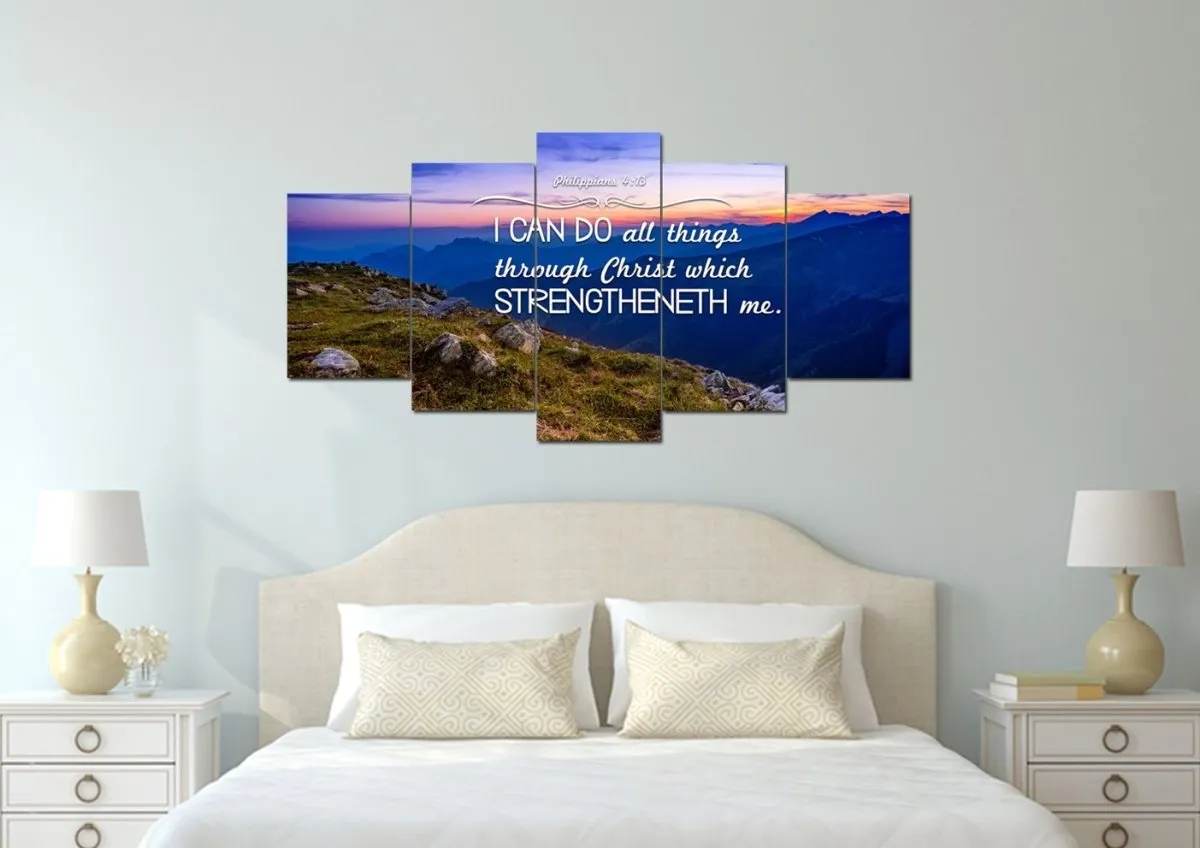 Philippians 413 Kjv #3 Bible Verse Canvas Wall Art - Christian Canvas Wall Art