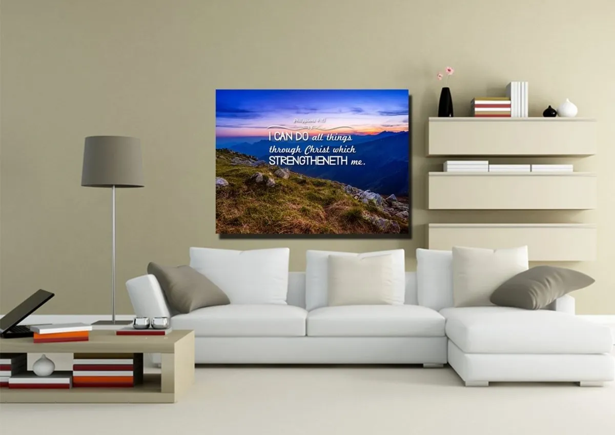 Philippians 413 Kjv #3 Bible Verse Canvas Wall Art - Christian Canvas Wall Art