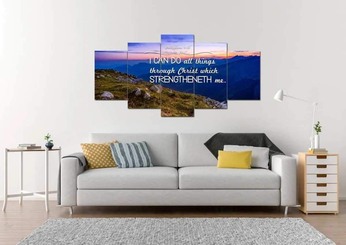 Philippians 413 Kjv #3 Bible Verse Canvas Wall Art - Christian Canvas Wall Art