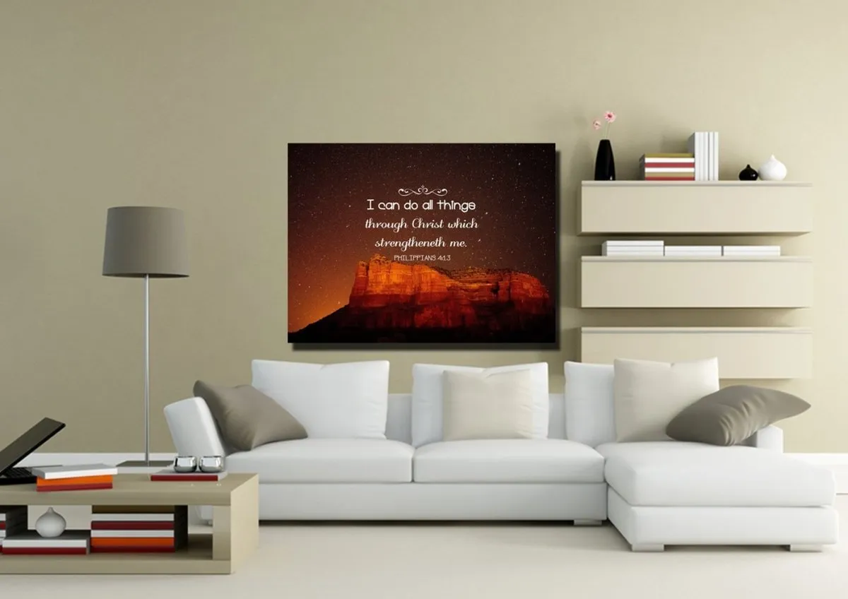Philippians 413 Kjv #5 Bible Verse Canvas Wall Art - Christian Canvas Wall Art