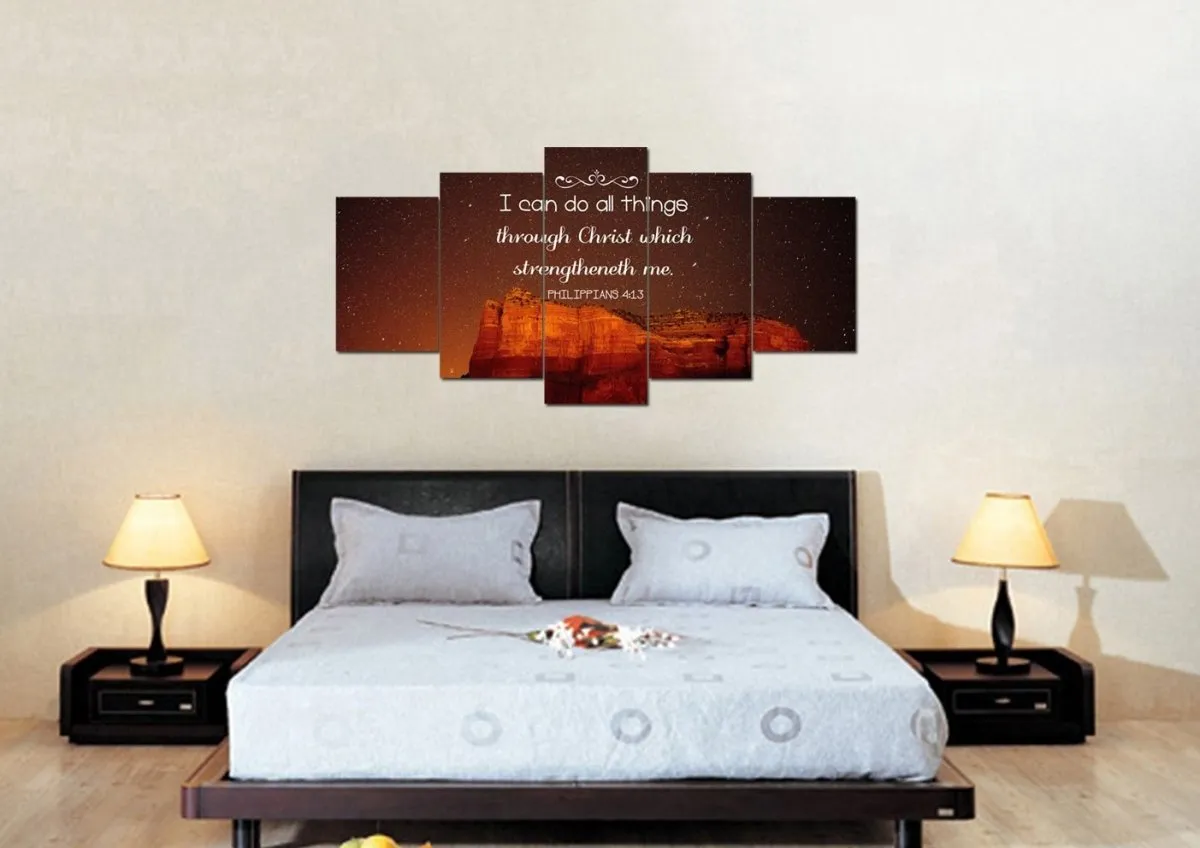 Philippians 413 Kjv #5 Bible Verse Canvas Wall Art - Christian Canvas Wall Art