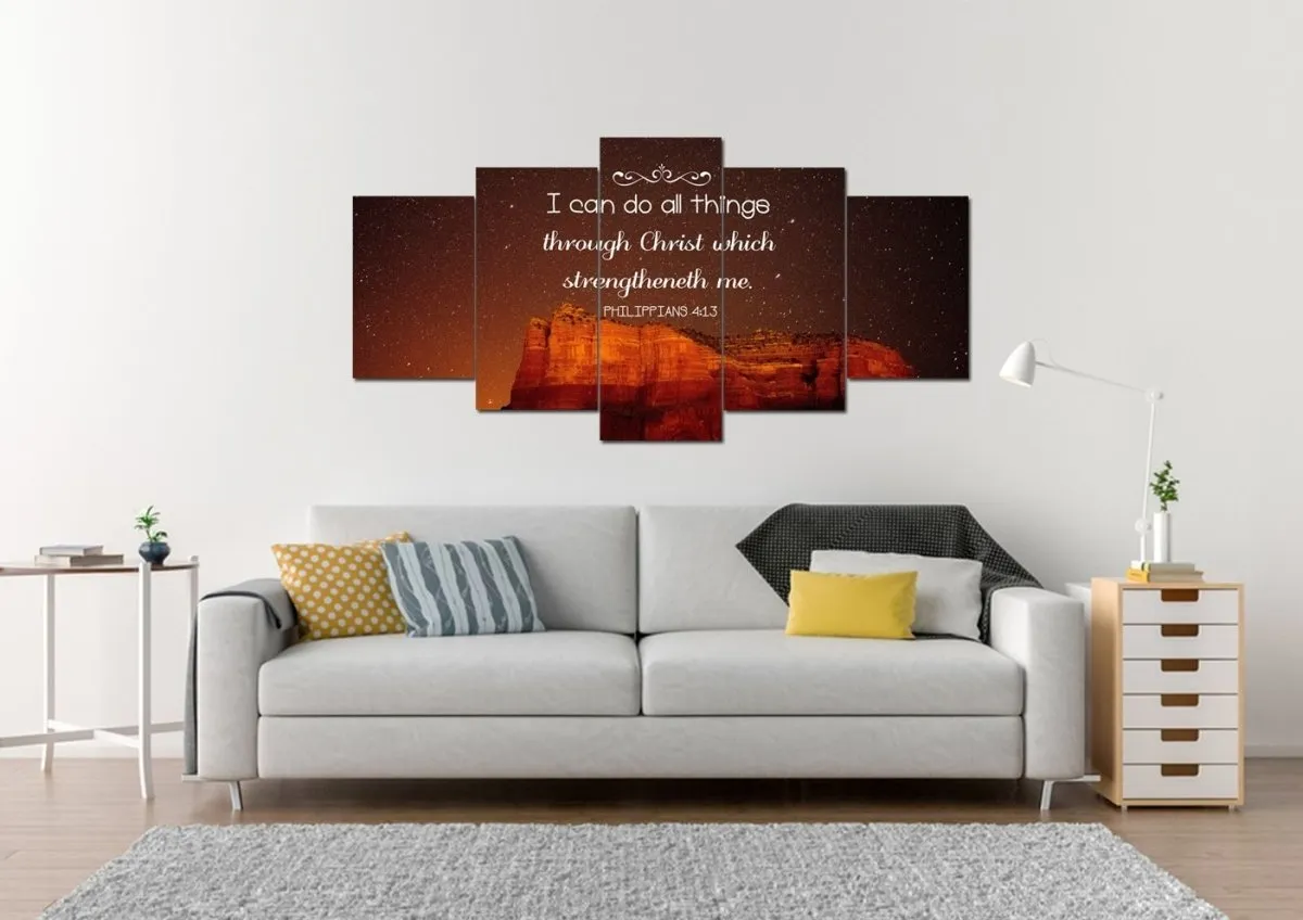 Philippians 413 Kjv #5 Bible Verse Canvas Wall Art - Christian Canvas Wall Art