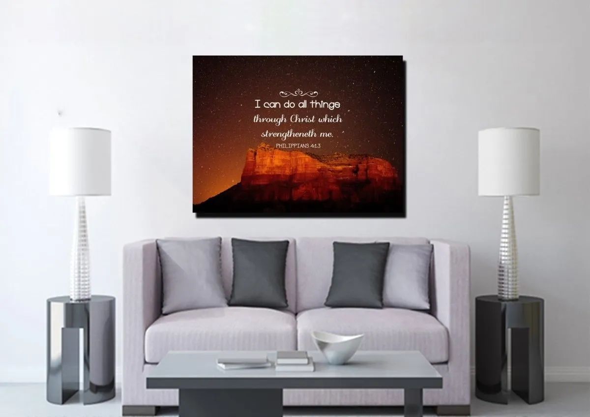 Philippians 413 Kjv #5 Bible Verse Canvas Wall Art - Christian Canvas Wall Art