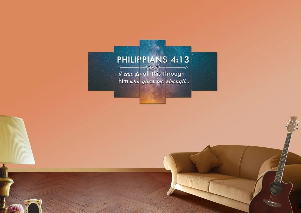 Philippians 413 Niv #4 Bible Verse Canvas Wall Art - Christian Canvas Wall Art