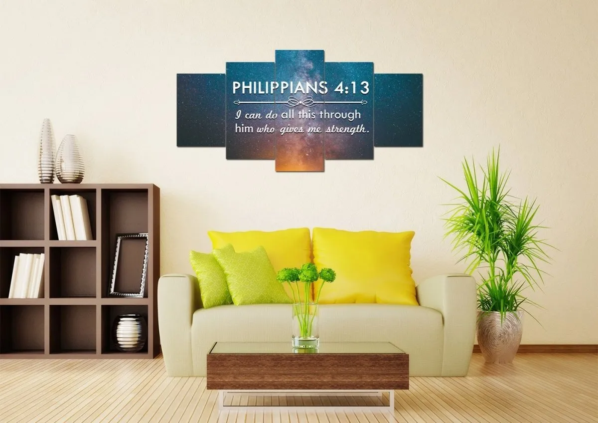 Philippians 413 Niv #4 Bible Verse Canvas Wall Art - Christian Canvas Wall Art