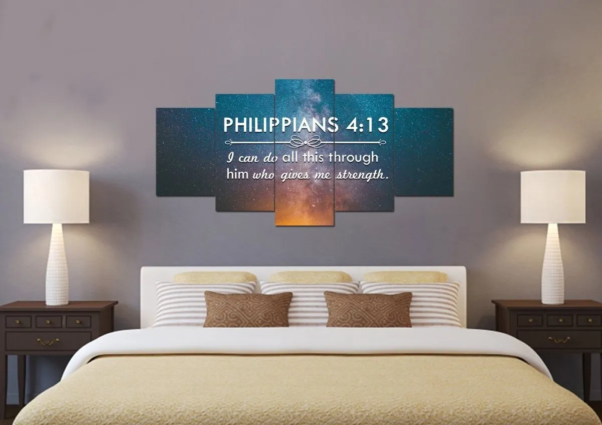 Philippians 413 Niv #4 Bible Verse Canvas Wall Art - Christian Canvas Wall Art