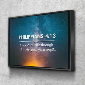 Philippians 413 Niv #4 Bible Verse Canvas Wall Art - Christian Canvas Wall Art