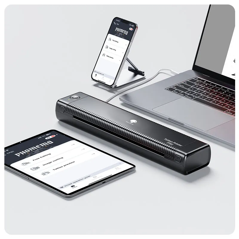 Phomemo New Tattoo Printer TP81, Tattoo Stencils Printer with 10 Tattoo Stencil Papers, Wireless Bluetooth Thermal Tattoo Printer Transfer Machine Compatible with Smart phone iPad & PC, Tablet, Gray