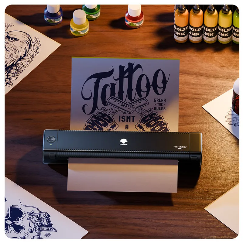 Phomemo New Tattoo Printer TP81, Tattoo Stencils Printer with 10 Tattoo Stencil Papers, Wireless Bluetooth Thermal Tattoo Printer Transfer Machine Compatible with Smart phone iPad & PC, Tablet, Gray