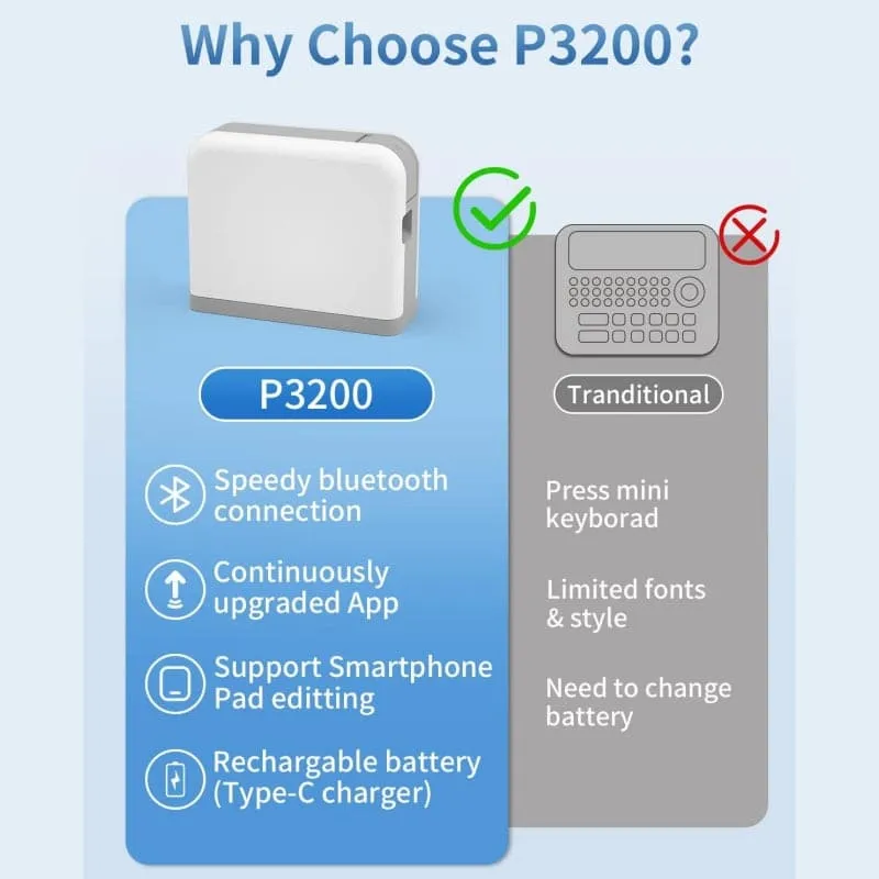 Phomemo P3200 Portable Bluetooth Home Label Maker
