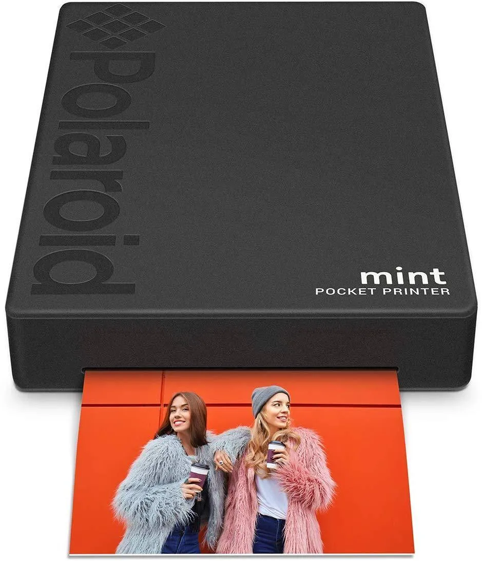 Polaroid Mint Pocket Printer W/ Zink Zero Ink Technology & Built-In Bluetooth for Android & iOS Devices - Black