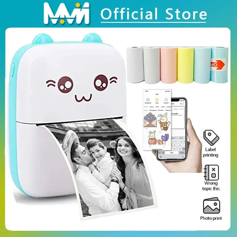 Portable Bluetooth Thermal Printer for Labels, Photos & DIY - Wireless, Compact & High Resolution