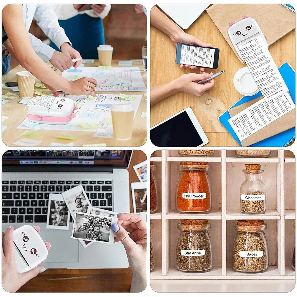 Portable Bluetooth Thermal Printer for Labels, Photos & DIY - Wireless, Compact & High Resolution