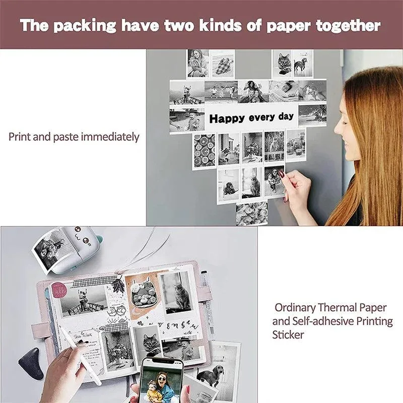 Portable Bluetooth Thermal Printer for Labels, Photos & DIY - Wireless, Compact & High Resolution