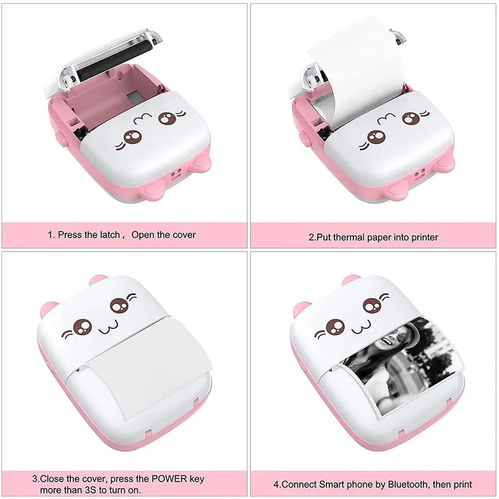Portable Bluetooth Thermal Printer for Labels, Photos & DIY - Wireless, Compact & High Resolution