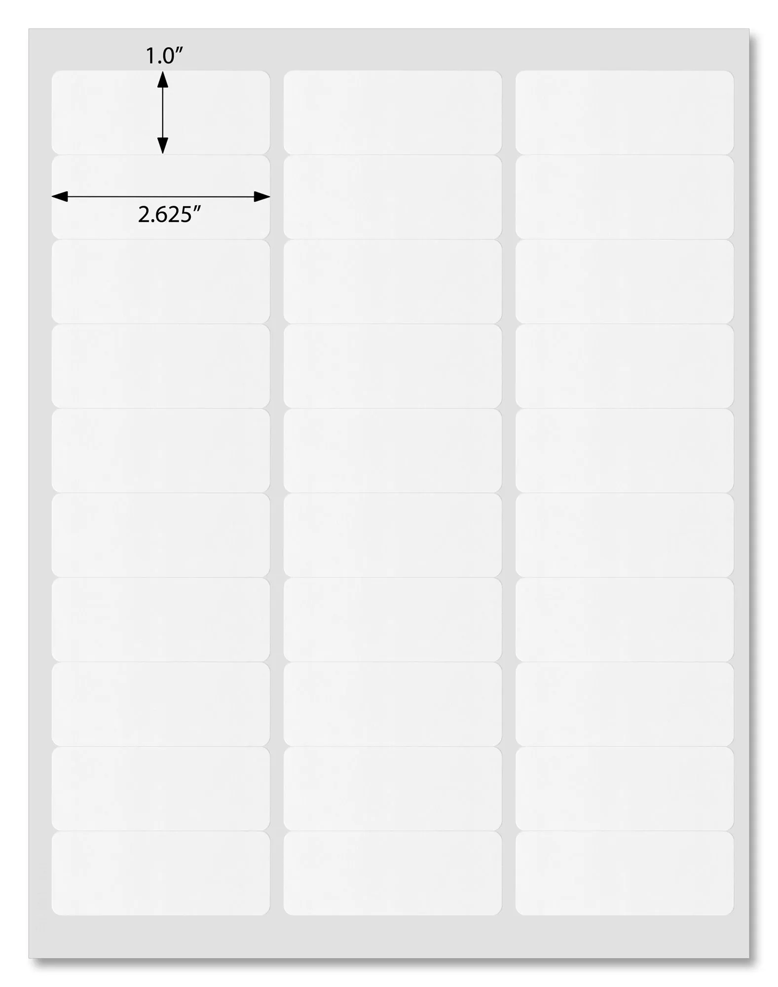 Premium White Matte Address Labels, 2.625" x 1" Rounded Corner, For Inject and Laser Printers with Downloadable Template and Printing Instructions, 20 Sheets, 600 Labels (ML26)