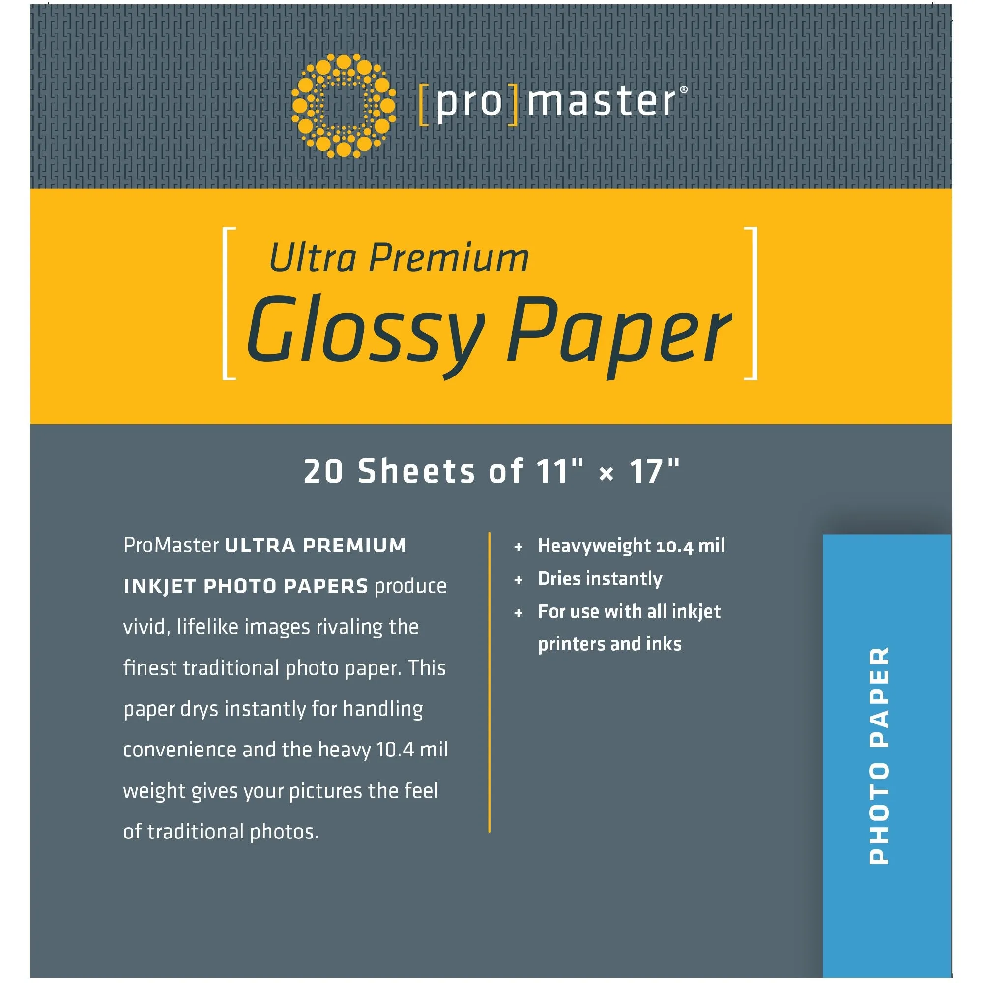 Promaster 1540 11X17 Glossy Inkjet Paper - 20 Sheets