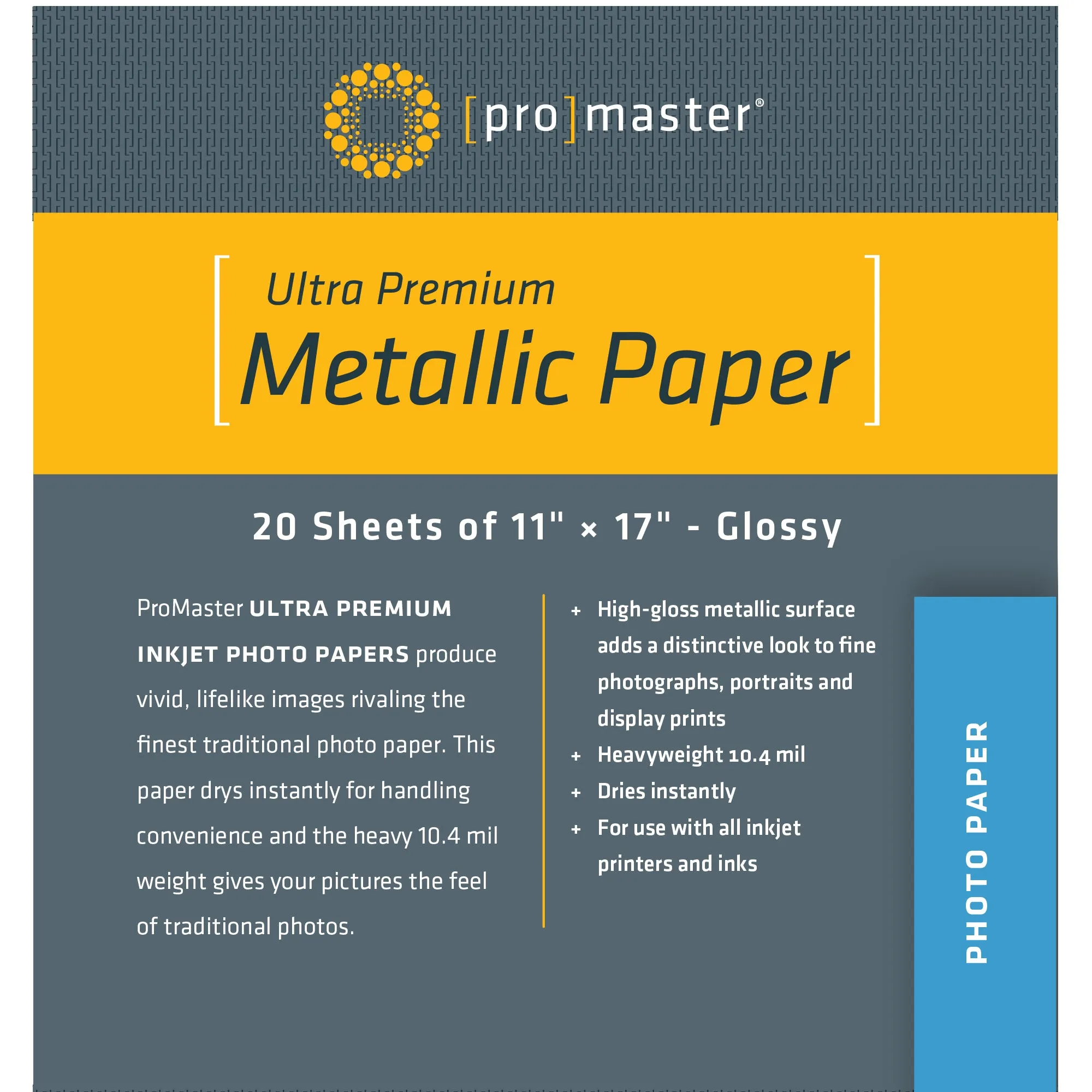 ProMaster Ultra Premium Silver Metallic Paper - 11"x17" - 20 Sheets