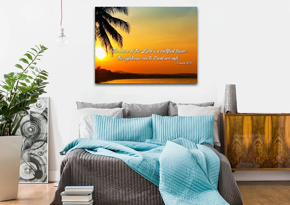 Proverbs 1810 Niv Canvas Wall Art Print S - Christian Canvas Wall Art