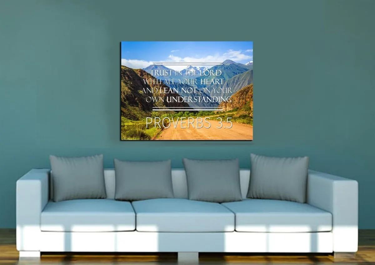 Proverbs 35 #3 Niv Trust In The Lord Bible Verse Wall Art Canvas - Christian Canvas Wall Art