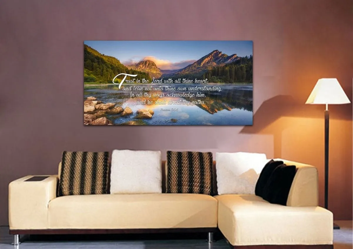 Proverbs 35-6 #11 Kjv 'Trust In The Lord' Christian Scripture Wall Art Canvas - Christian Canvas Wall Art