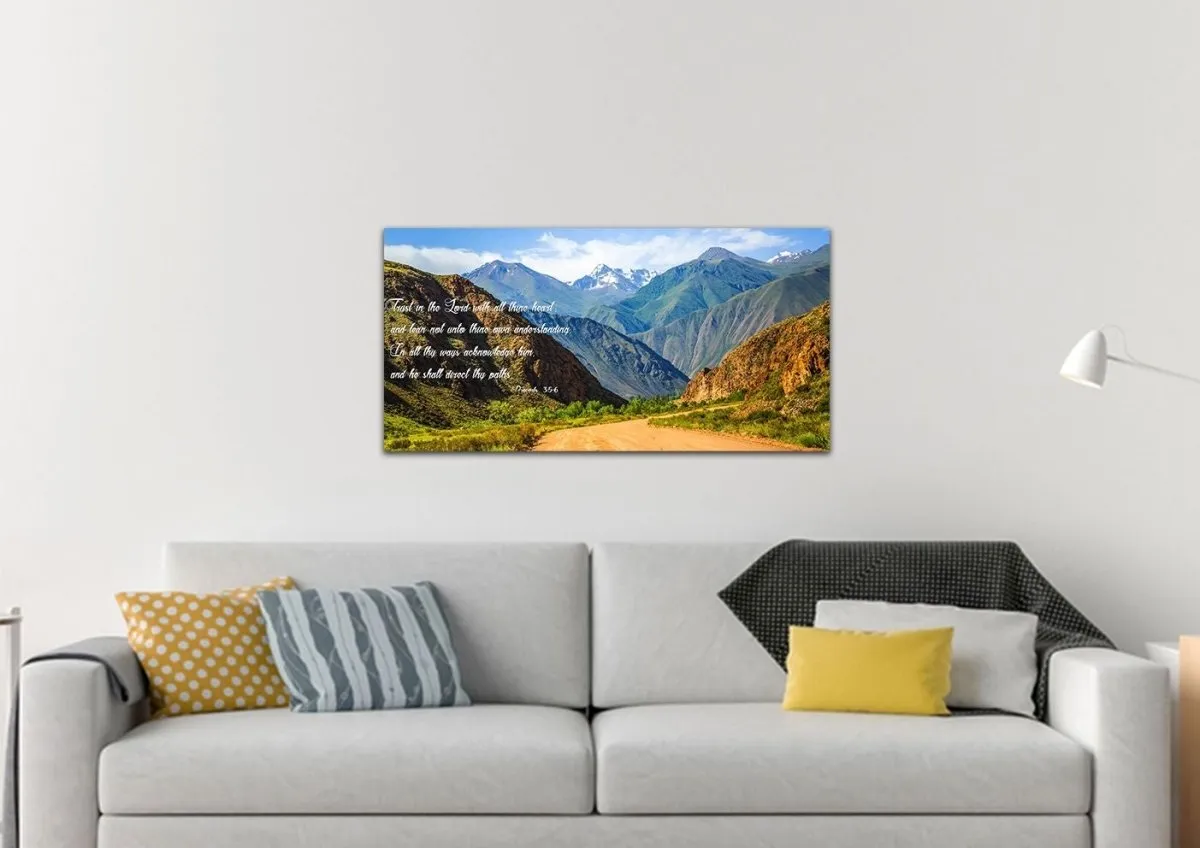 Proverbs 35-6 #21 'Trust In The Lord With All Thine Heart' Christian Scripture Wall Art Canvas - Christian Canvas Wall Art