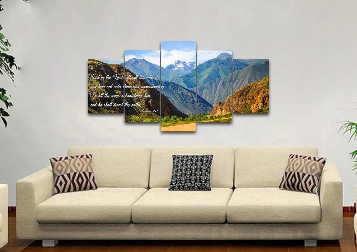 Proverbs 35-6 #21 'Trust In The Lord With All Thine Heart' Christian Scripture Wall Art Canvas - Christian Canvas Wall Art
