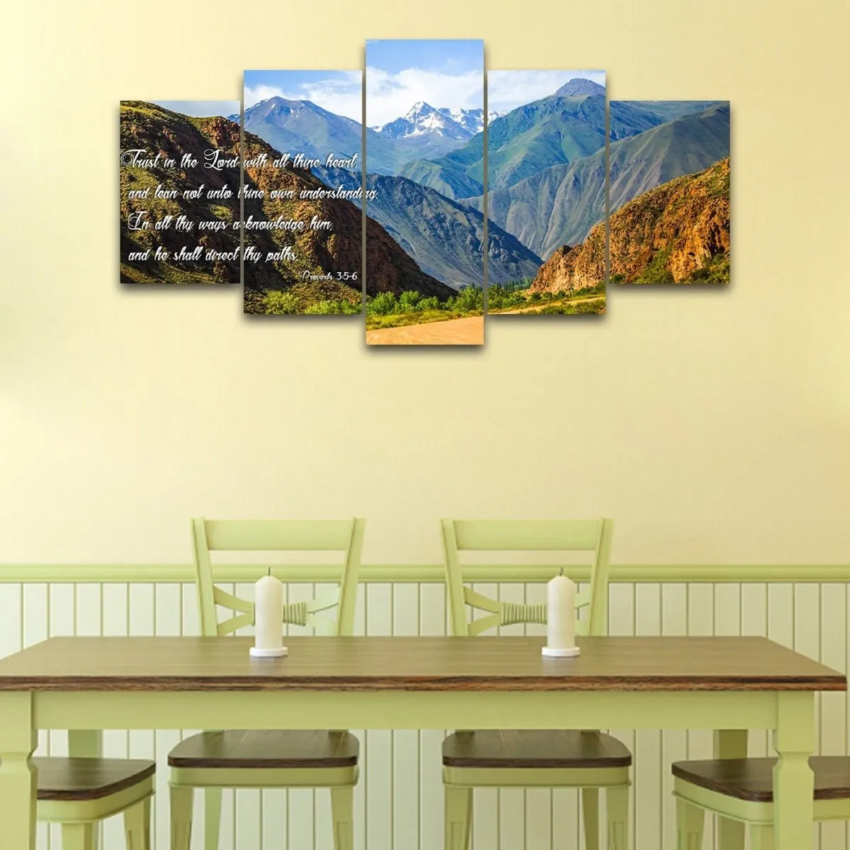 Proverbs 35-6 #21 'Trust In The Lord With All Thine Heart' Christian Scripture Wall Art Canvas - Christian Canvas Wall Art