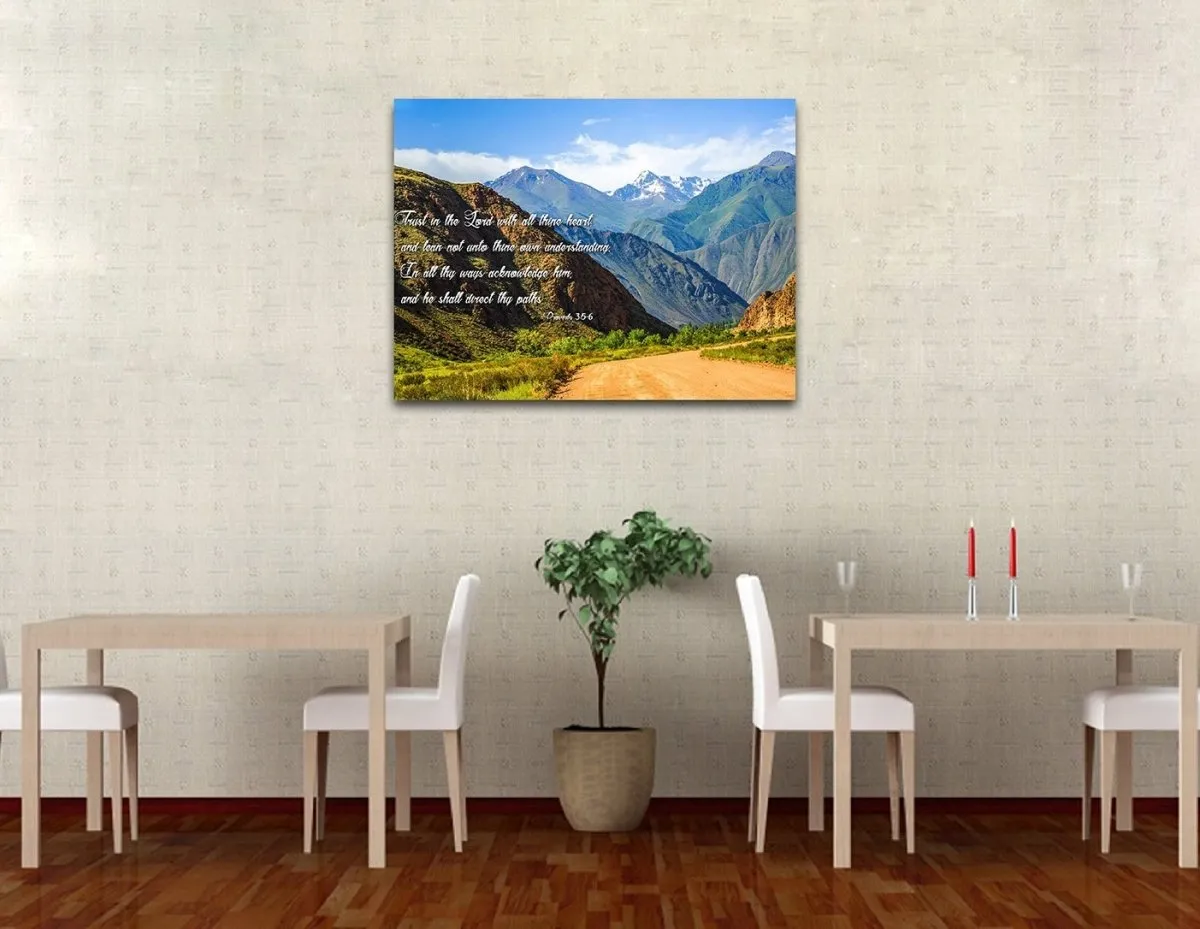 Proverbs 35-6 #21 'Trust In The Lord With All Thine Heart' Christian Scripture Wall Art Canvas - Christian Canvas Wall Art