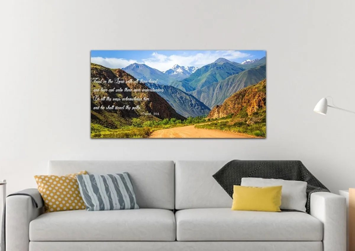 Proverbs 35-6 #21 'Trust In The Lord With All Thine Heart' Christian Scripture Wall Art Canvas - Christian Canvas Wall Art