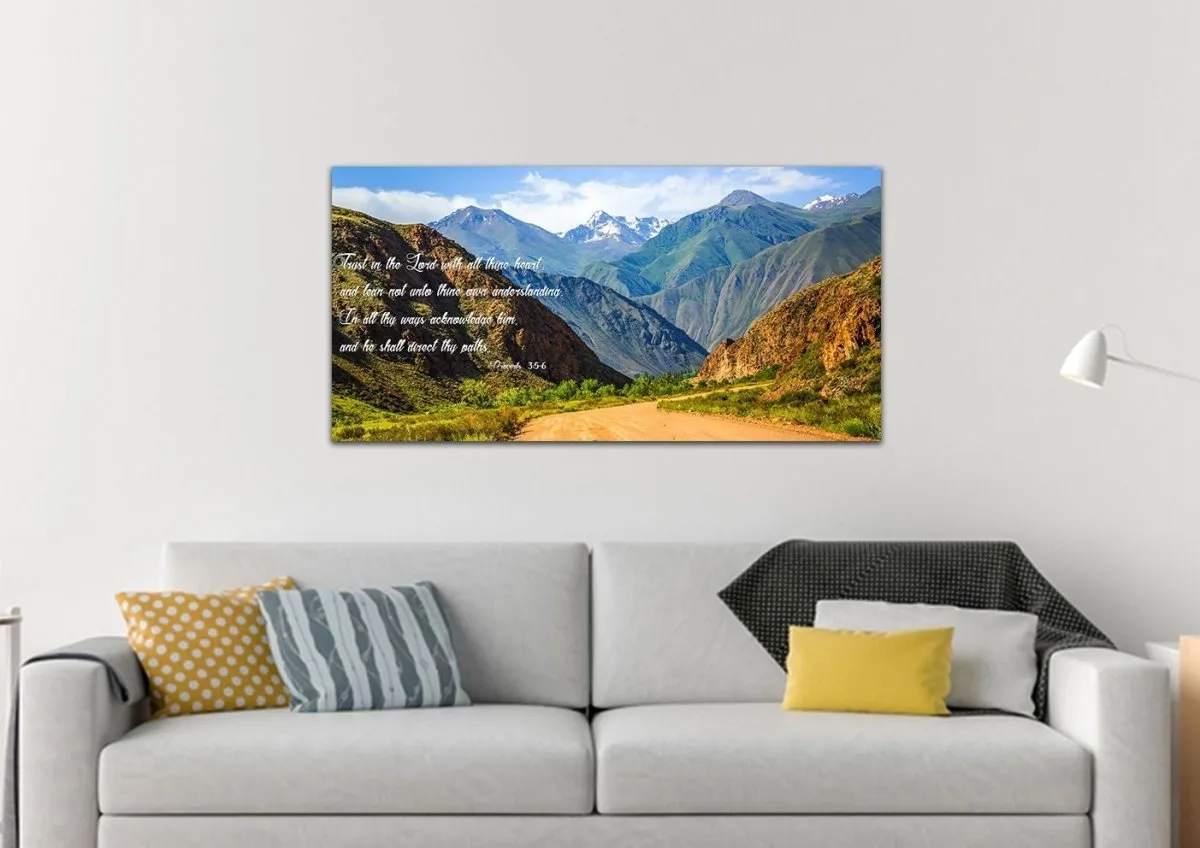 Proverbs 35-6 #21 'Trust In The Lord With All Thine Heart' Christian Scripture Wall Art Canvas - Christian Canvas Wall Art