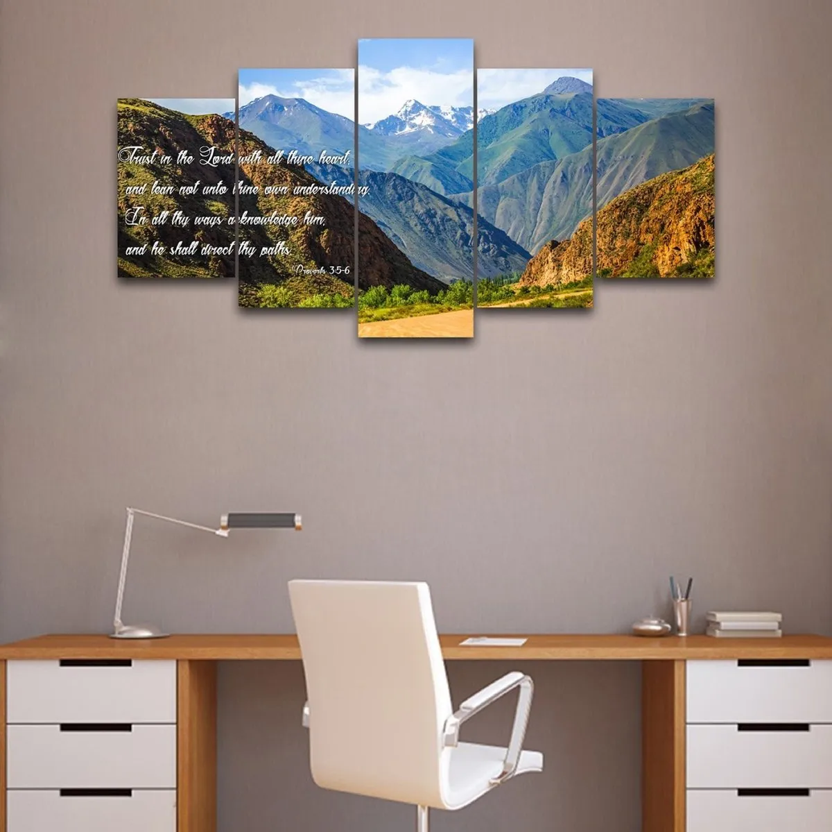 Proverbs 35-6 #21 'Trust In The Lord With All Thine Heart' Christian Scripture Wall Art Canvas - Christian Canvas Wall Art