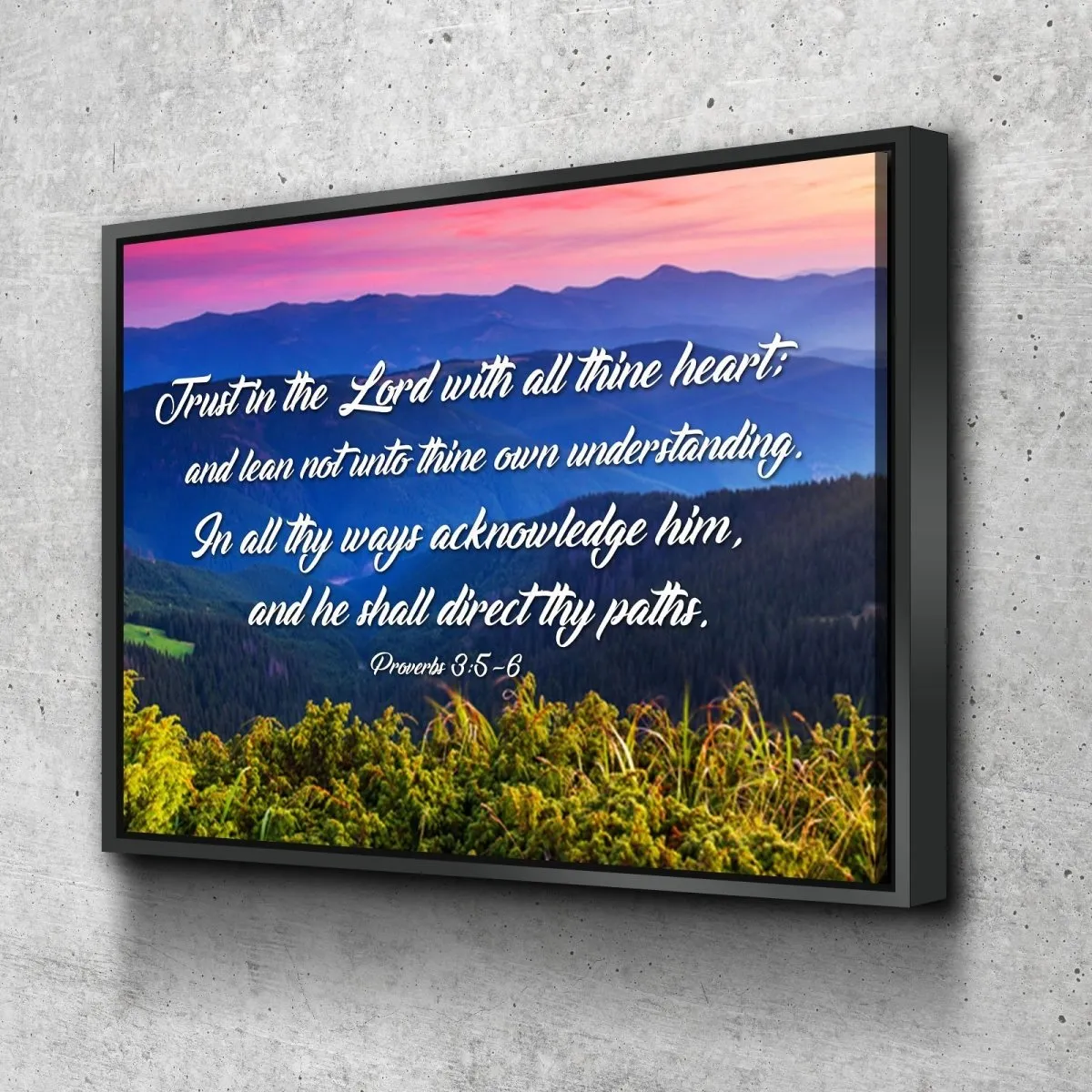 Proverbs 35-6 #3 Kjv 'Trust In The Lord' Christian Scripture Wall Art Canvas - Christian Canvas Wall Art