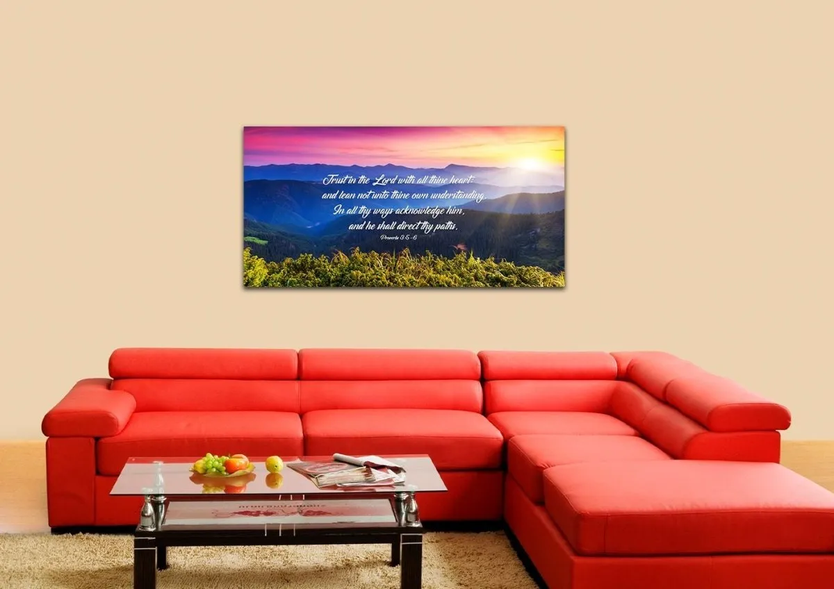Proverbs 35-6 #3 Kjv 'Trust In The Lord' Christian Scripture Wall Art Canvas - Christian Canvas Wall Art