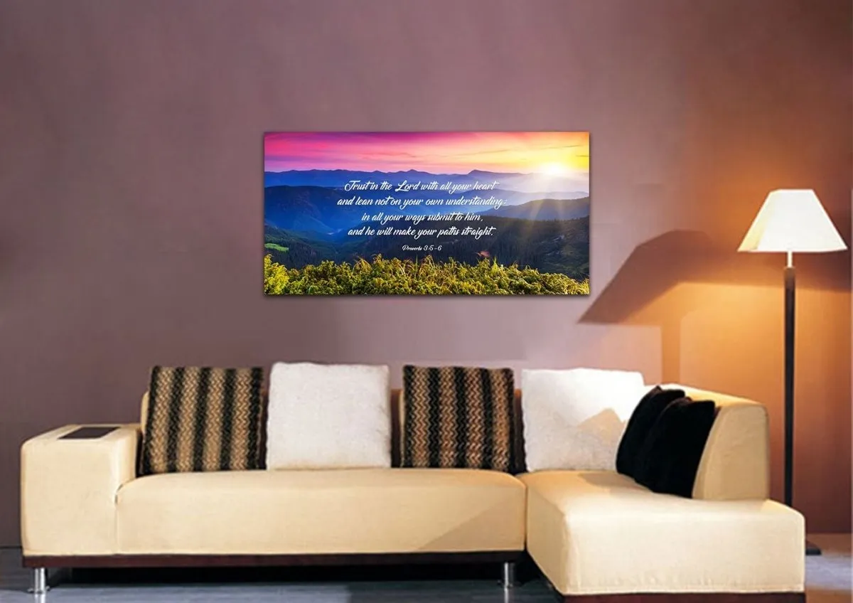 Proverbs 35-6 #3 Niv Trust In The Lord Christian Scripture Wall Art Canvas - Christian Canvas Wall Art