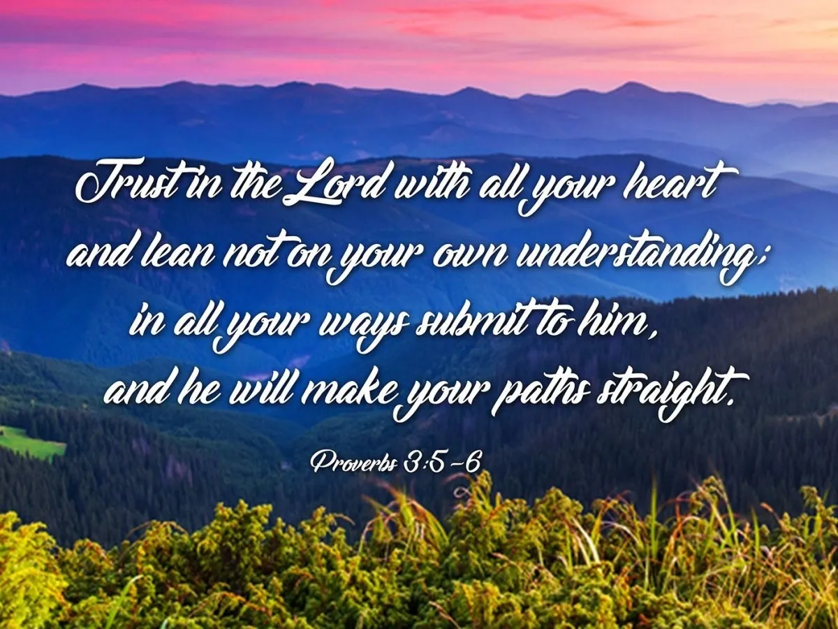 Proverbs 35-6 #3 Niv Trust In The Lord Christian Scripture Wall Art Canvas - Christian Canvas Wall Art