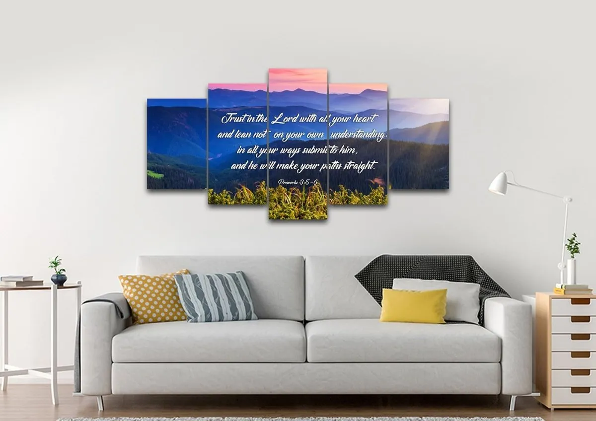 Proverbs 35-6 #3 Niv Trust In The Lord Christian Scripture Wall Art Canvas - Christian Canvas Wall Art